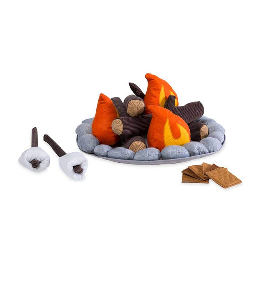 HearthSong Plush Campfire with S’Mores Set, 4" H x 18" W x 18" L, Ages 3 and Up