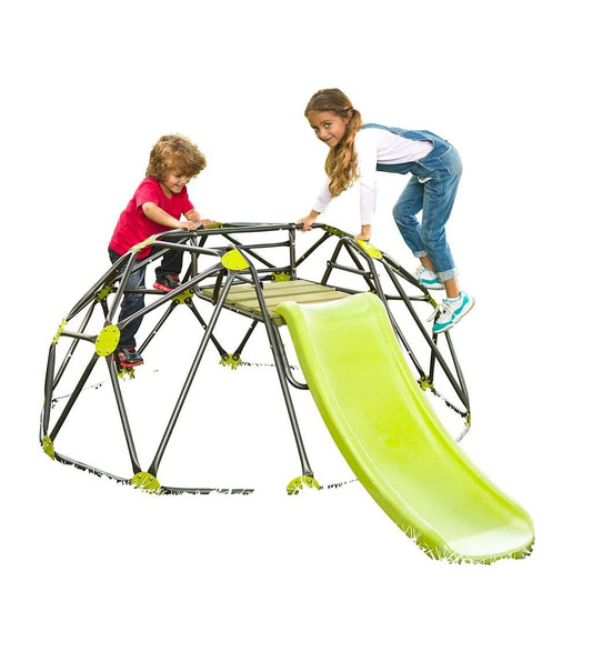 HearthSong Indoor/Outdoor Climbing Dome and Play Set, Includes 4' Slide, 7¼'L x 5½'W x 2½'H Dome, Holds up to 175 lbs.