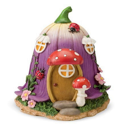 HearthSong Weather-Resistant Fairy Village House for Indoor and Outdoor Decor, Tulip