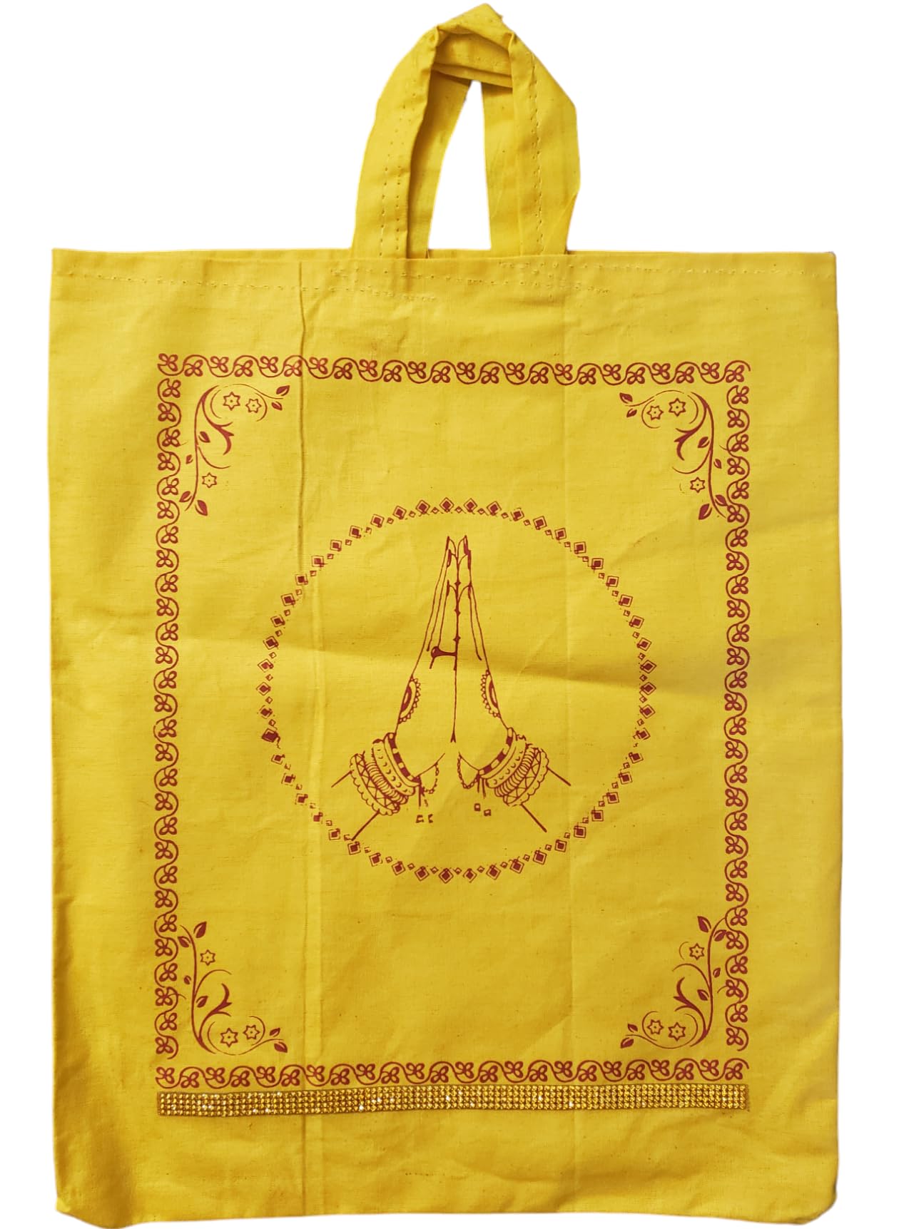 Traditional Indian Yellow Cloth Gift Bag-Manja pai(Pack of 5 bags)